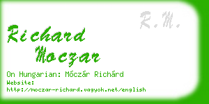 richard moczar business card